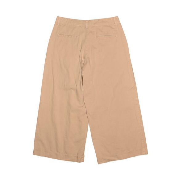 JOIE $188 Mid-Rise Cropped Wide Leg Cotton Khaki Pant Beige Size‎ 24 - Picture 2 of 3